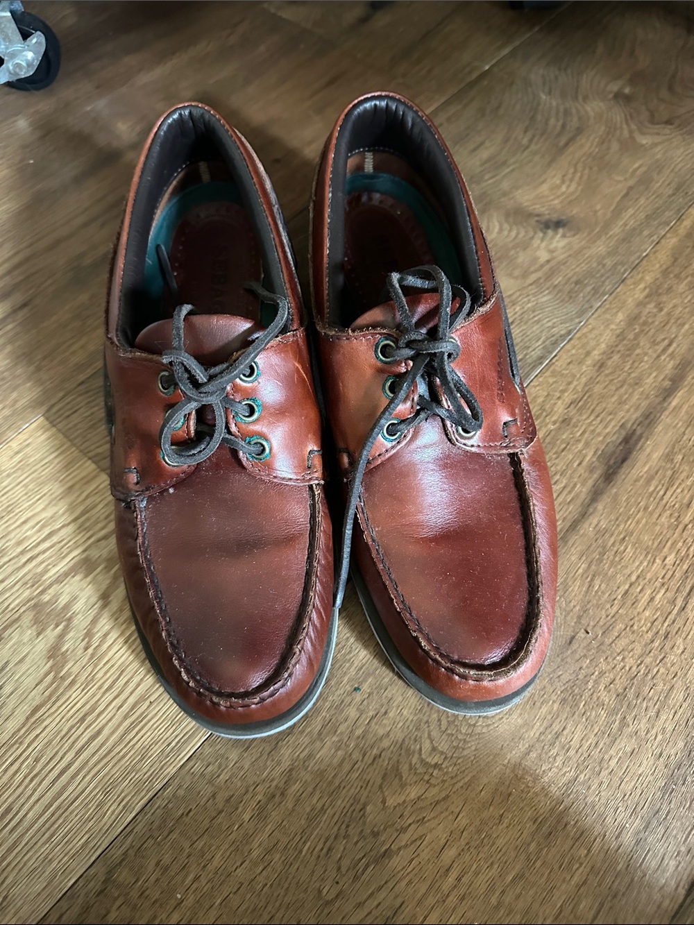 Sebago Men's Chestnut Brown Leather Boat Shoes